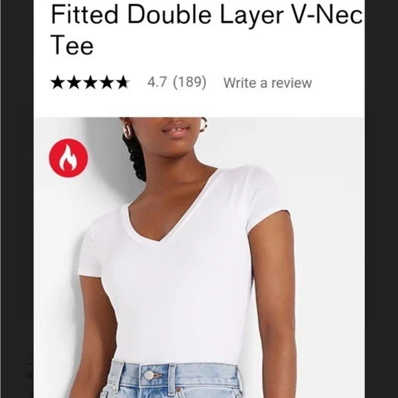 Express double layer v-neck tee - Picture 3 of 4